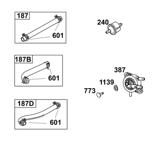 Fuel Supply Group Diagram and Parts List for 31R977-0030-B5 200000 - 399999 Briggs and Stratton Engine